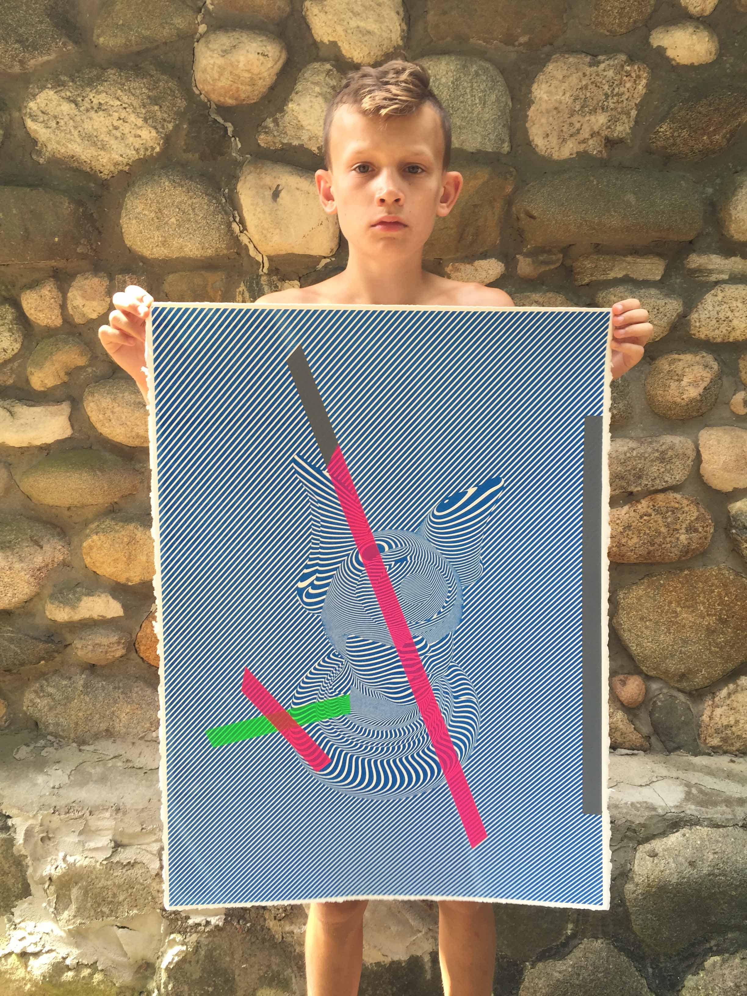 Oblique Cyclops in Blue (#001)
Print and unique elements by Elliott Earls
22 x 30″
Edition of 10 – with unique hand rendered by the artist.
Printed on Rives BFK 250gsm. Heavy Weight 100% Cotton Paper with a Deckle Edge
Signed & numbered by the Artist
Released August 10, 2016.