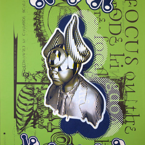 New Power (A Cathode Kingdom Remix) by Elliott Earls
4 Spot Color Hand-Pulled Screen Print Over 2 Color (Offset Lithographic) Press Proof.
23in. (w) x 37.5in.(h)
Signed and Numbered.
Edition of 30.
2021 (Over Press Proof from 1995).