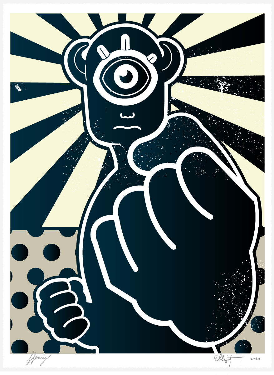 "Power"
By Elliott and Henry Earls
22" x 30"
3 Spot Colors
Timed Edition (available for 24 hours only)
Available from September, Friday, 2024 at 12:00PM to Friday09AM
Heavyweight 250gsm. Rives BFK 100% Cotton Paper with a Deckle Edge
Signed & numbered by the Artist
Hand-Pulled Screenprint

